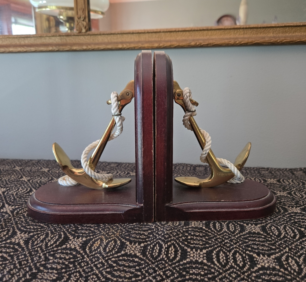 Thomas Blakemore Brass Anchor Book Ends